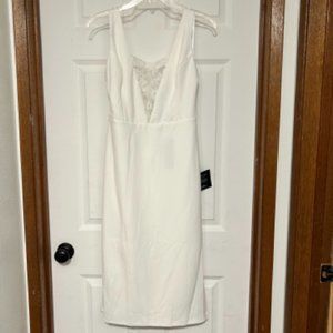 Stylish Selection White Lace Sleeveless Backless Midi Dress